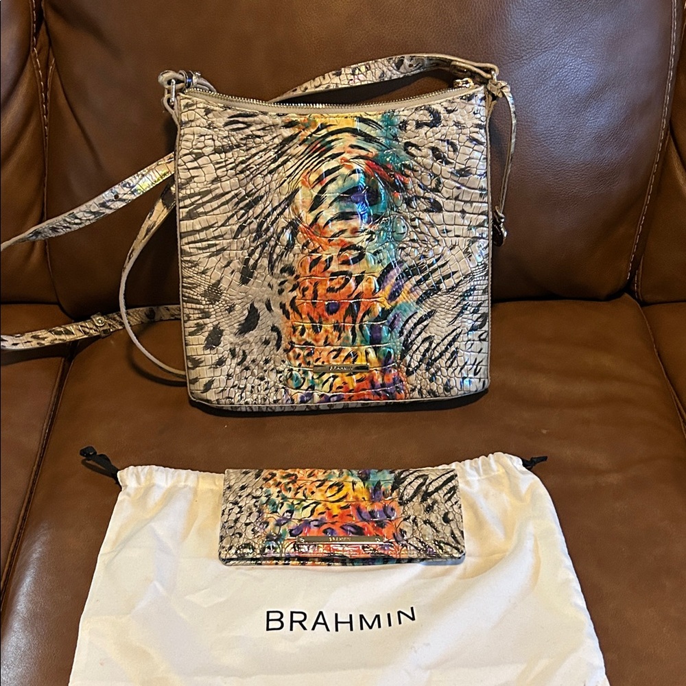 Brahmin Vibrant Animal Print Crossbody Bag